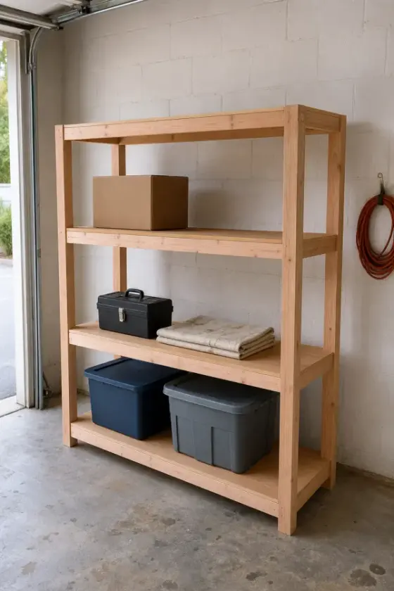A finished garage shelving