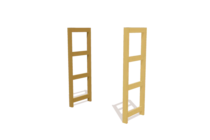 Step 2: assemble right ladder frame, new parts highlighted