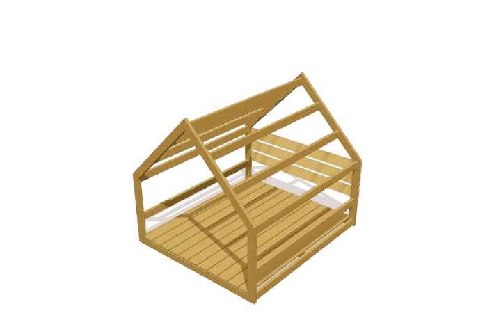 Step 7: attach rear headboard slats, new parts highlighted