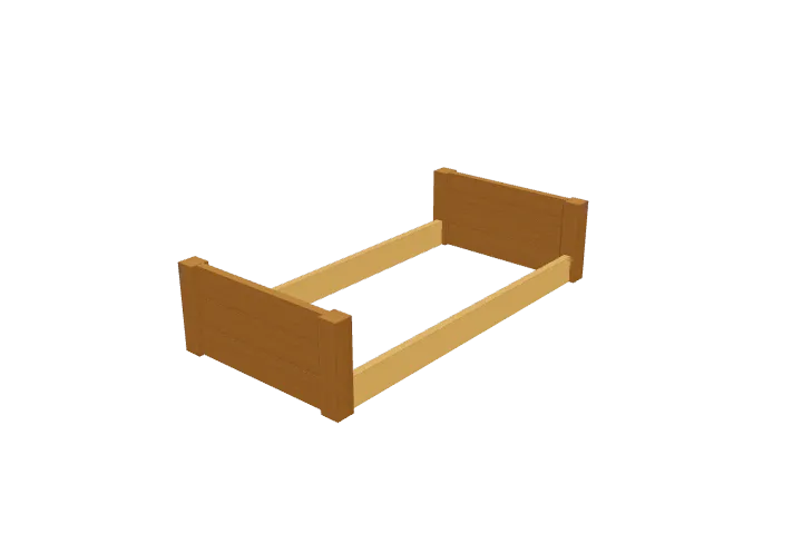 Step 3: join the front and back walls, new parts highlighted