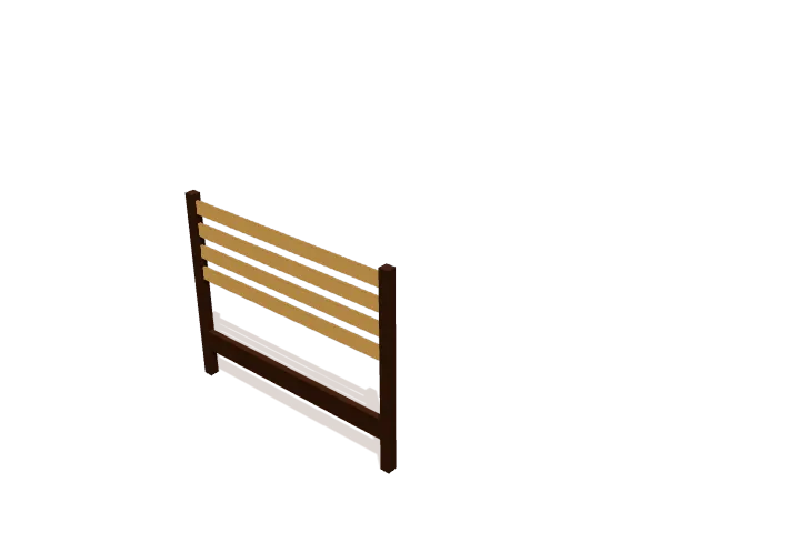 Step 2: install headboard slats, new parts highlighted