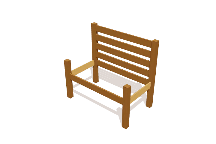 Step 4: connect side seat rails, new parts highlighted