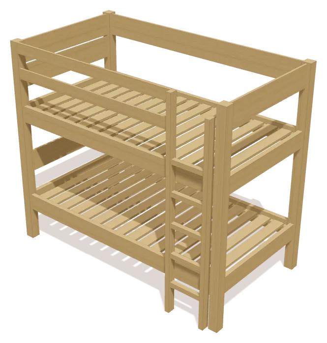 3D model of a bunk bed made in TimberLab